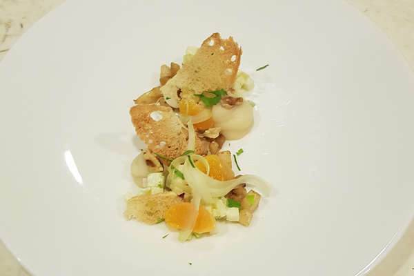 Walnuss, Feta, Brotchip, Limettenvinaigrette
